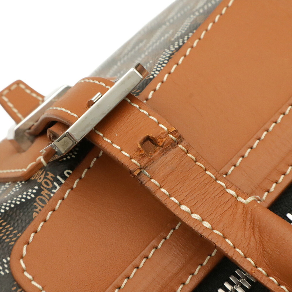GOYARD Boeing 45 Boston Bag, Herringbone Pattern, Black/Brown - Picture 6 of 10